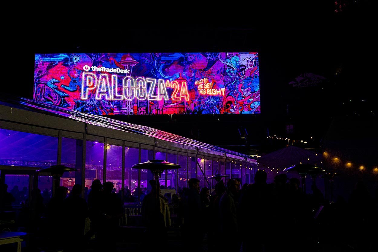 TradeDesk Palooza '24 sign from Seattle corporate event