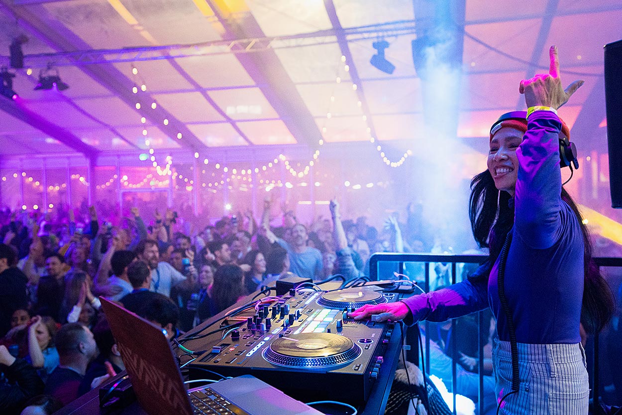 DJ spinning at Seattle event