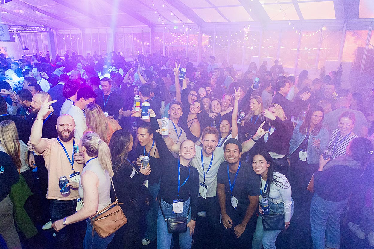 Crowd of attendees at a Seattle corporate event