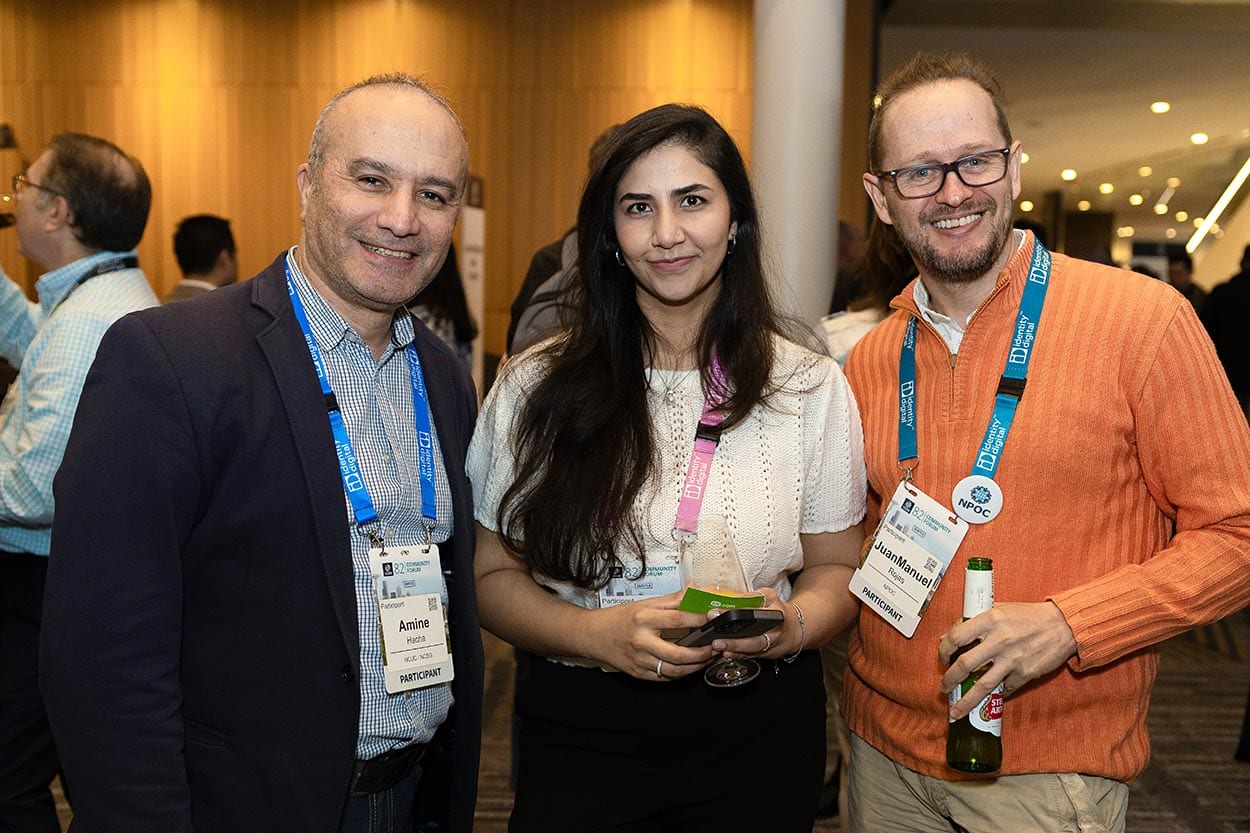 Group of three event attendees